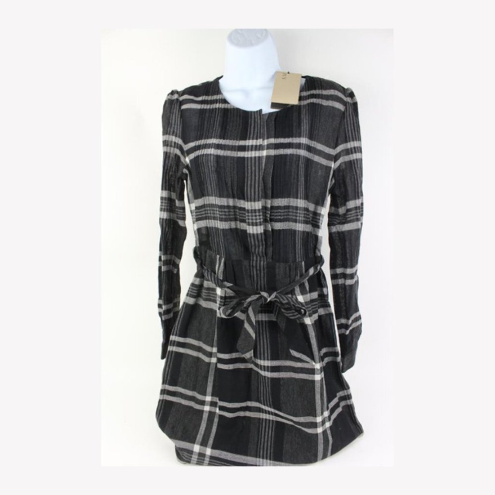 Burberry Brit Size 10 Black Nova Check Dress s331b38